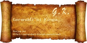 Gerendási Kinga névjegykártya